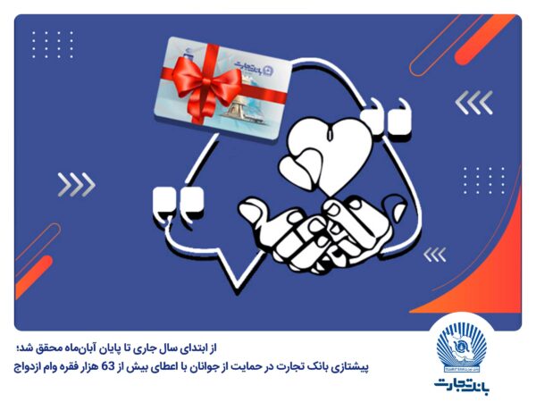 پیشتازی بانک تجارت در حمایت از جوانان با اعطای بیش از 63 هزار فقره وام ازدواج پیشتازی بانک تجارت در حمایت از جوانان با اعطای بیش از ۶۳ هزار فقره وام ازدواج