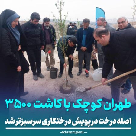طهران کوچک با کاشت 3500 اصله درخت در پویش درختکاری سرسبزتر شد طهران کوچک با کاشت ۳۵۰۰ اصله درخت در پویش درختکاری سرسبزتر شد