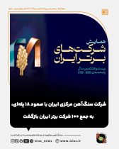 شرکت سنگ‌آهن مرکزی ایران با صعود ۱۸ پله‌ای، به جمع ۱۰۰ شرکت برتر ایران بازگشت