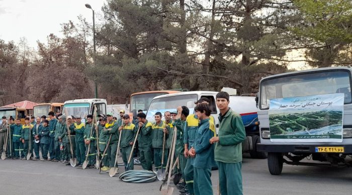 آبیاری ویژه ۶۰۰ هکتار از بوستان جنگلی سرخه‌حصار 